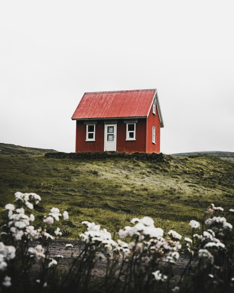 Cabin in snow